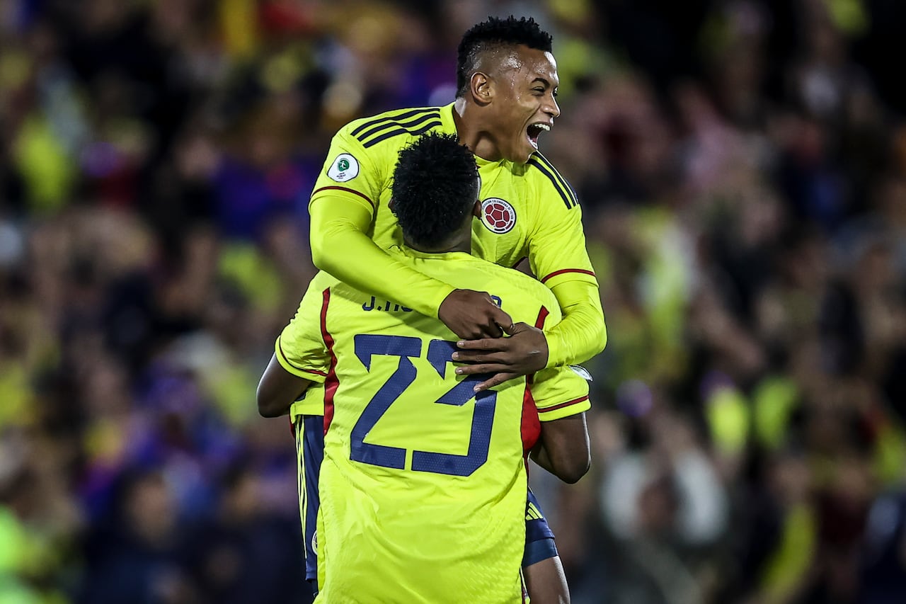 Celebración tras el 1-0 ante Ecuador en el Sudamericano Sub-20.