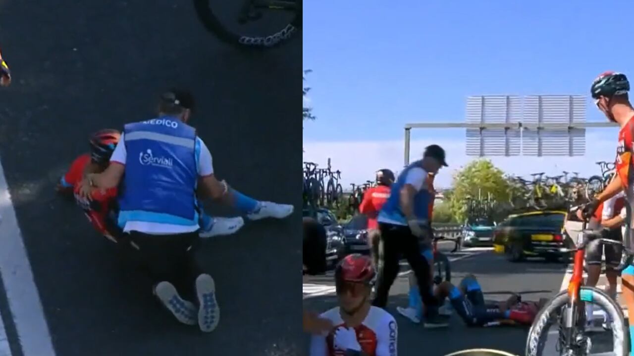 Santiago Buitrago sufrió una caída a falta de cuatro kilómetros de meta en la Vuelta a España
