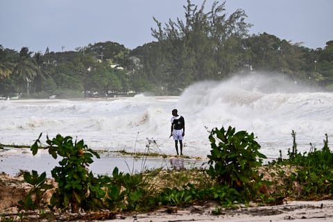 Paso del Huracán Beryl en Barbados.