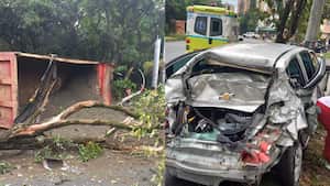 Aparatoso accidente de tránsito en Medellín.