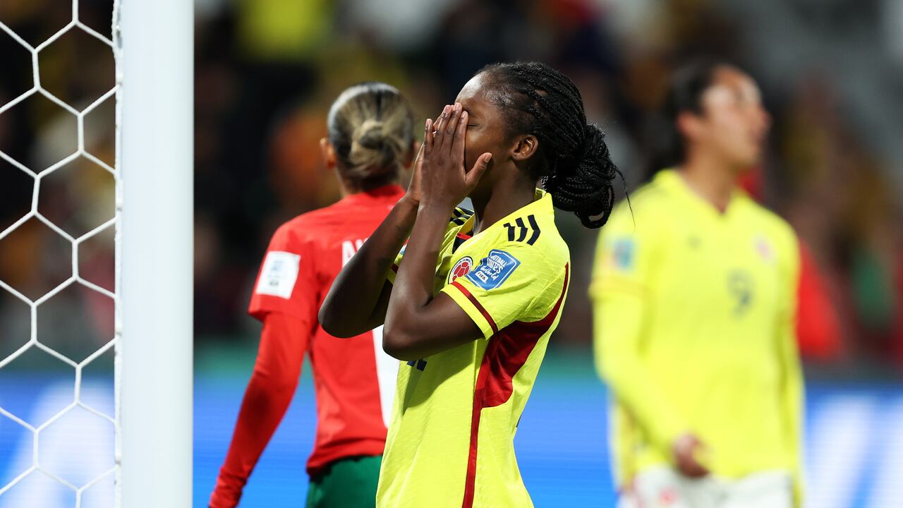 PERTH, AUSTRALIA - AUGUST 03: Linda Caicedo of Colombia reacts after a missed chance during the FIFA Women's World Cup Australia & New Zealand 2023 Group H match between Morocco and Colombia at Perth Rectangular Stadium on August 03, 2023 in Perth, Australia. (Photo by Paul Kane/Getty Images)