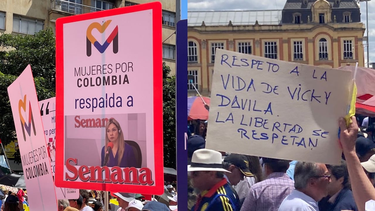Apoyo a Vicky Dávila, directora de SEMANA, en la Marcha de la Mayoría.