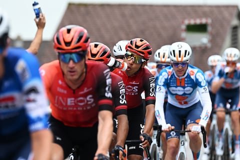 REGENSDORF, SWITZERLAND - JUNE 10: Egan Bernal of Colombia and Team INEOS Grenadiers cools down during the 87th Tour de Suisse 2024, Stage 2 a 177.3km stage from Vaduz to Regensdorf / #UCIWT / on June 10, 2024 in Regensdorf, Switzerland.  (Photo by Tim de Waele/Getty Images)