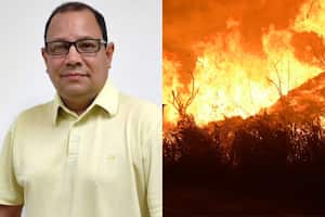 Raúl Palacios, periodista de Cali, quedo atrapado en las llamas de los incendios que se presentaron este jueves 21 de septiembre en varios sectores de la ciudad.