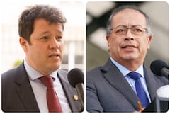 El exsecretario general de la Presidencia de la República, Víctor Muñoz, y el presidente Gustavo Petro.