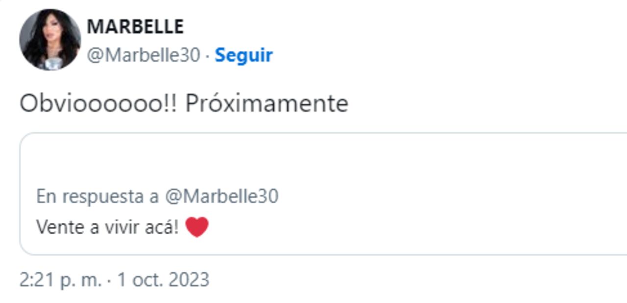 Marbelle dio a entender en redes que se irá a vivir a Medellín.