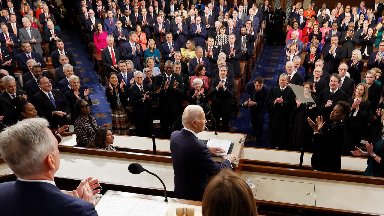 El presidente Joe Biden durante su discurso del estado de la Unión en el Congreso.