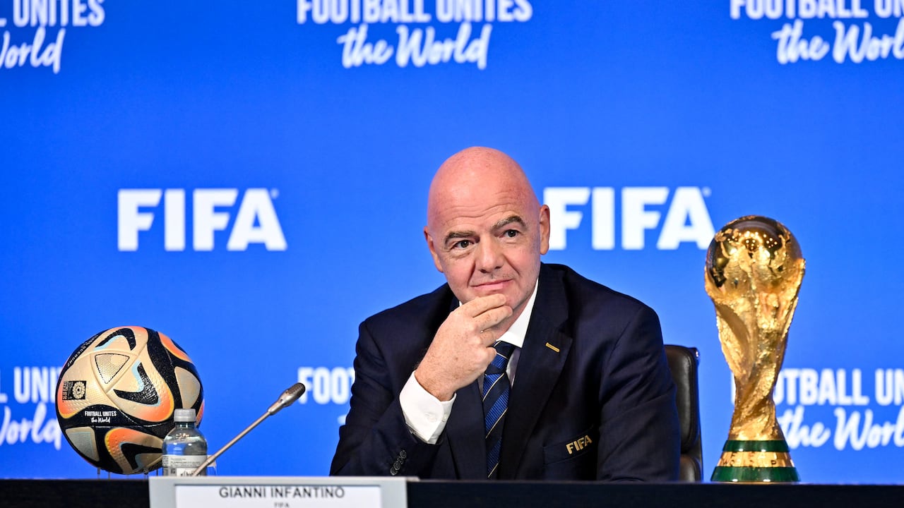 Soccer Football - FIFA Virtual Council Meeting - Zurich, Switzerland - October 4, 2023  FIFA President Gianni Infantino during the meeting  FIFA/Handout via REUTERS    ATTENTION EDITORS - THIS IMAGE HAS BEEN SUPPLIED BY A THIRD PARTY. NO RESALES. NO ARCHIVES