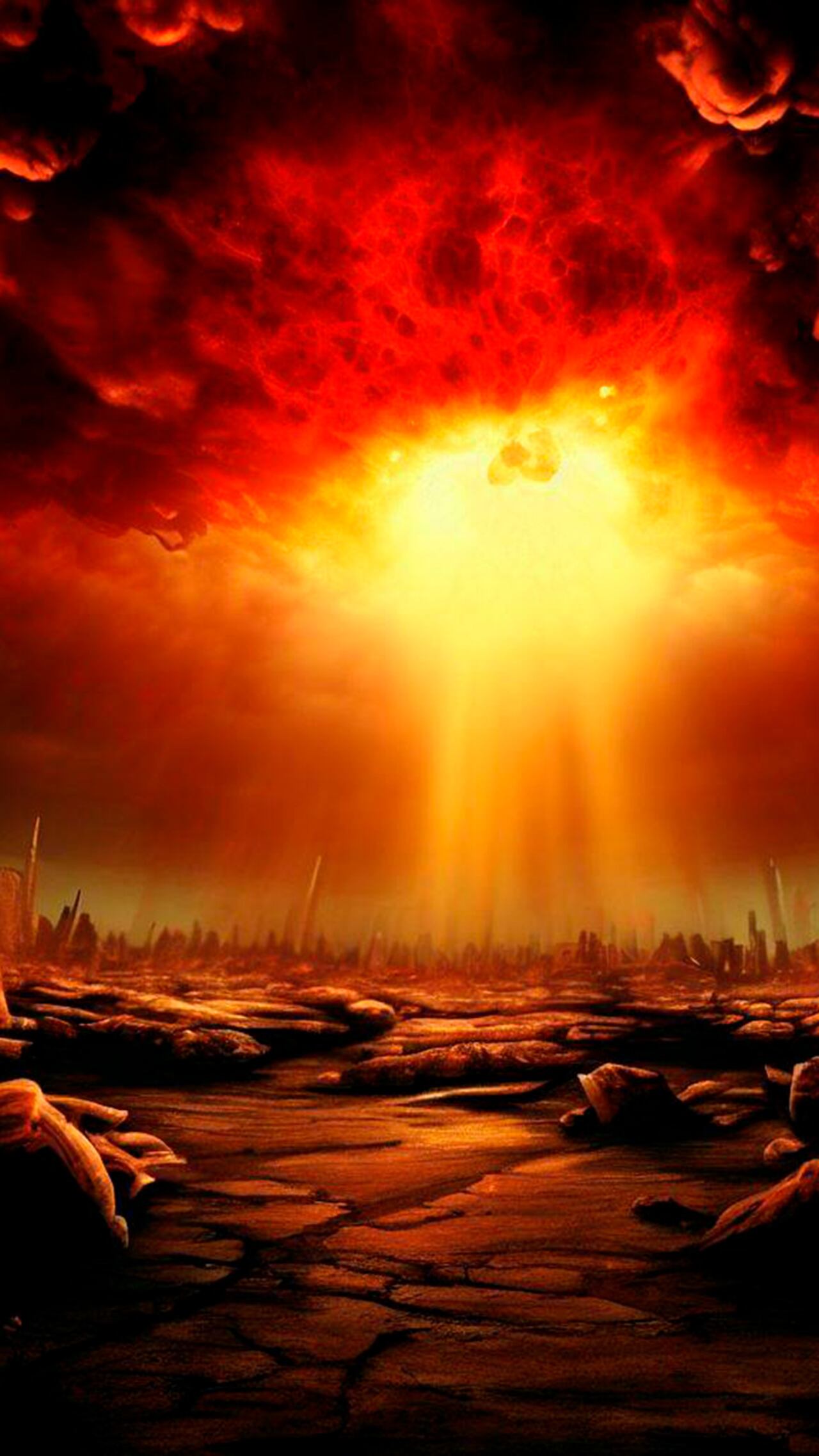 Ilustración sobre el fin del mundo según el Apocalipsis.