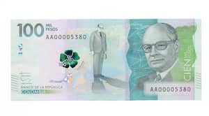 La imagen muestra una copia escaneada del anverso de un billete original de 100 mil pesos —cien mil pesos—, realizada el 8 de abril de 2016. Carlos Julio Martínez / SEMANA