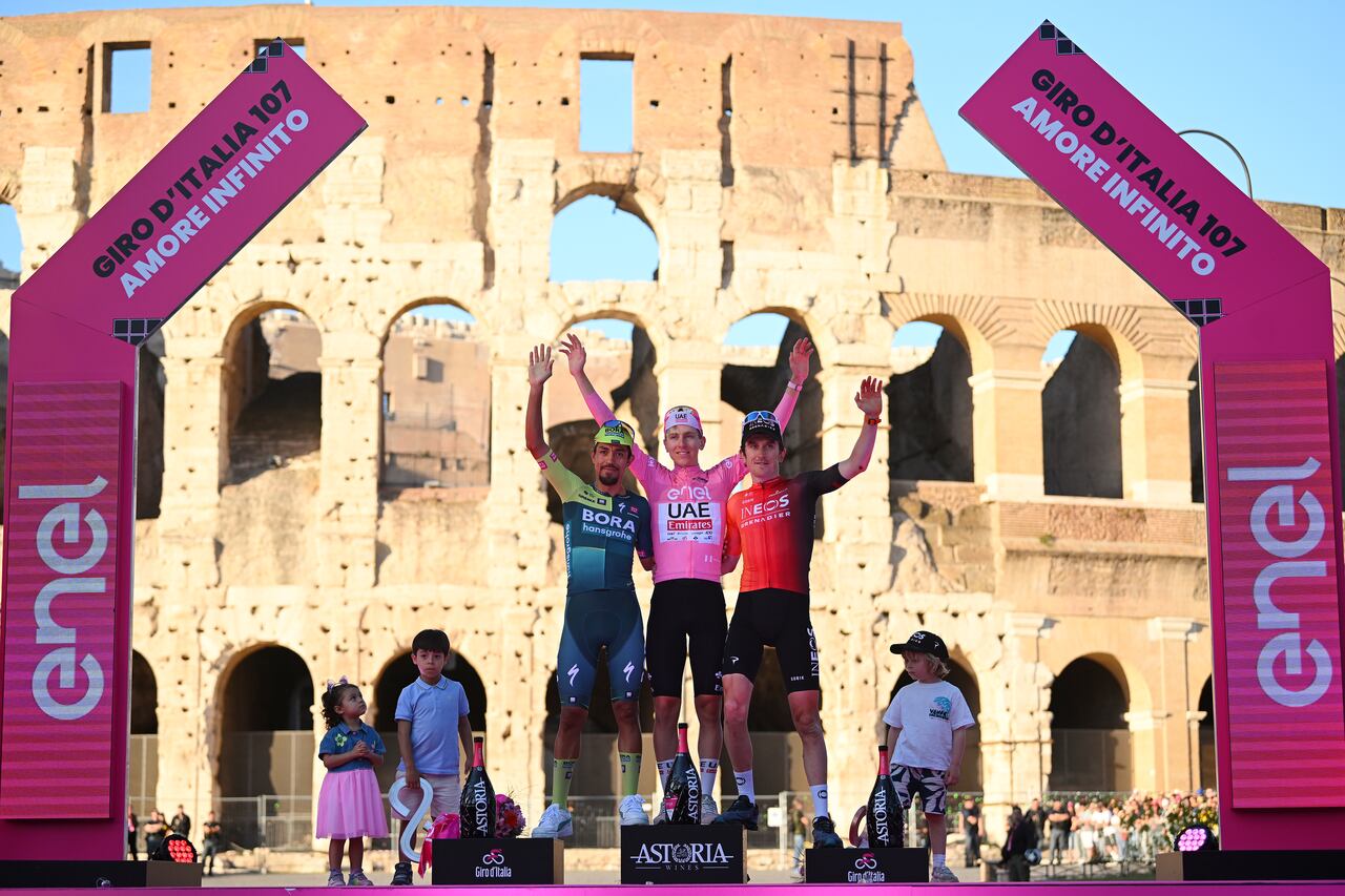 Este fue el podio del Giro de Italia 2024.