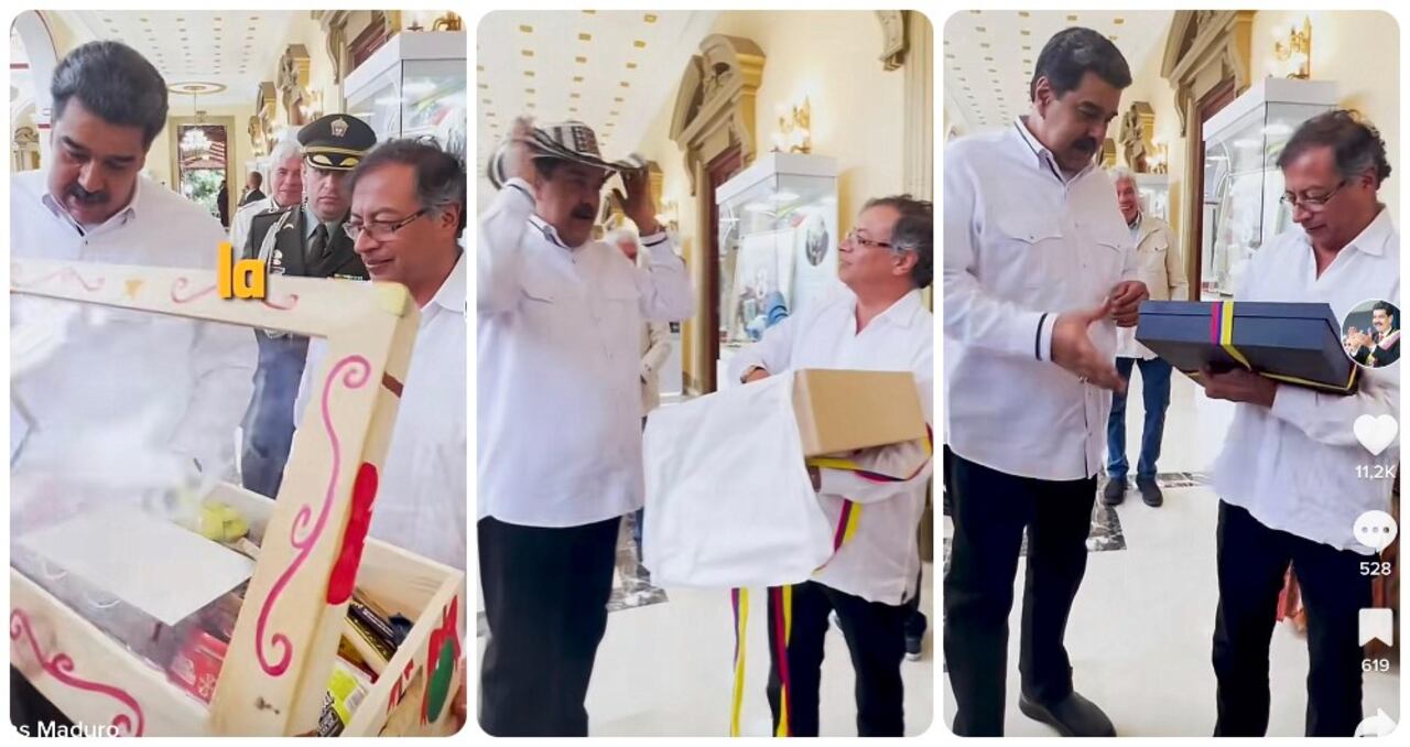 Los regalos que intercambió Nicolás Maduro y Gustavo Petro.