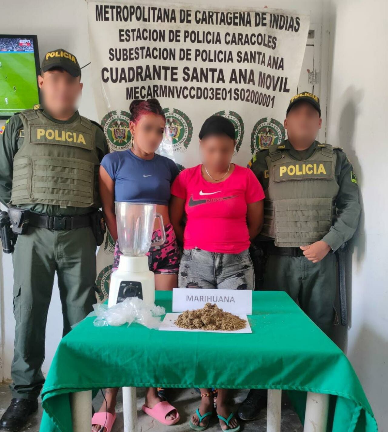 La captura se efectuó en el corregimiento de Santa Ana, jurisdicción de la Policía de Cartagena