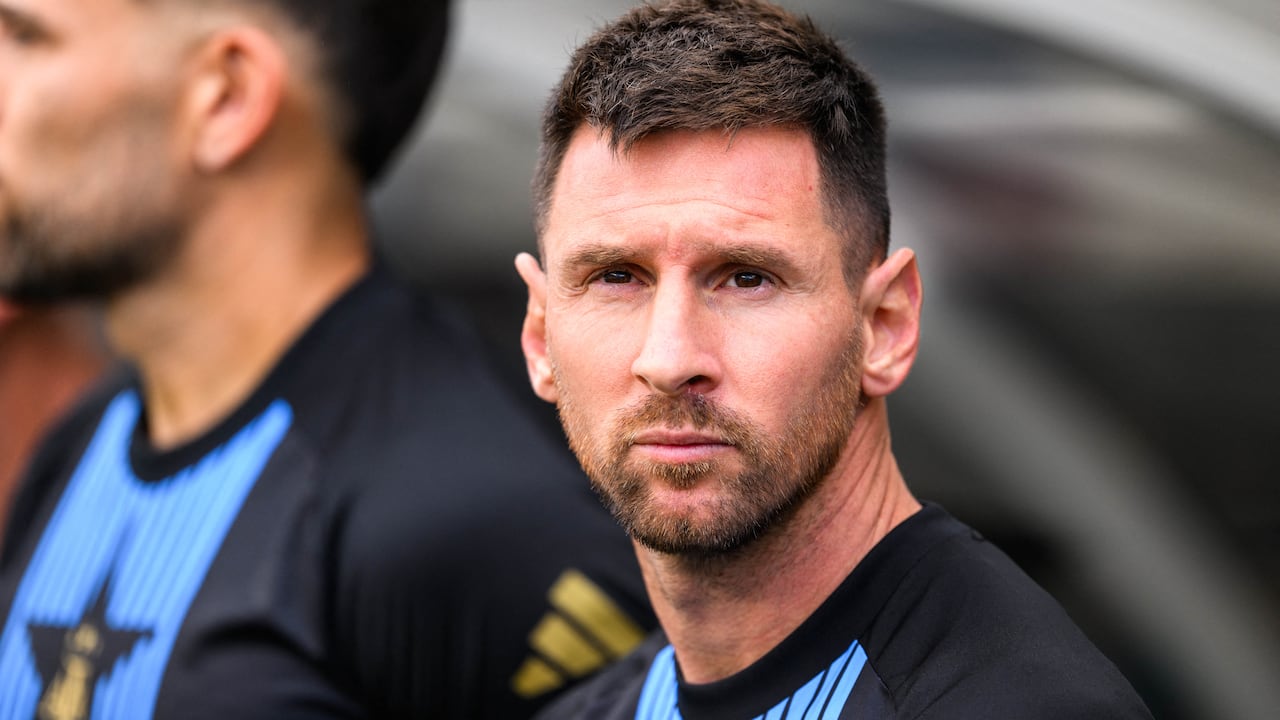 Jun 9, 2024; Chicago, Illinois, USA; Argentina forward Lionel Messi (10) stands on the sideline before the game against Ecuador Soldier Field. Mandatory Credit: Daniel Bartel-USA TODAY Sports