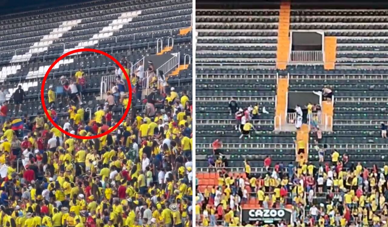 Aficionados de Santa Fe y Millonarios se libraron batalla en el estadio de Mestalla.