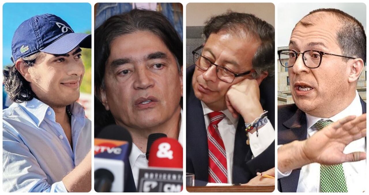 Nicolás Petro, Gustavo Bolívar, Gustavo Petro y Francisco Barbosa.