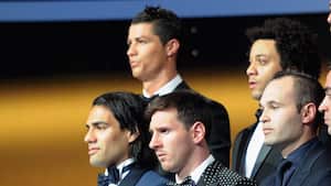 Falcao estuvo en el once ideal del Balón de Oro del 2012 junto a Cristiano y Messi