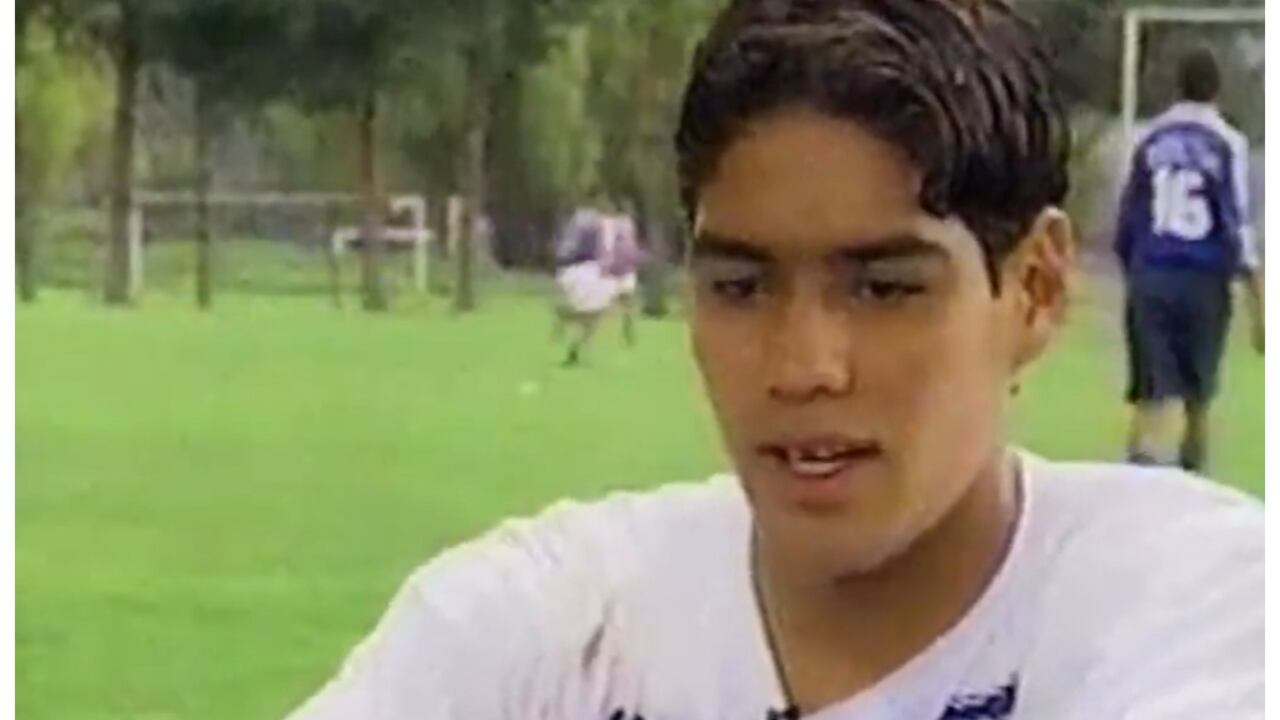 Falcao y una de sus primeras entrevistas como juvenil con Millonarios.