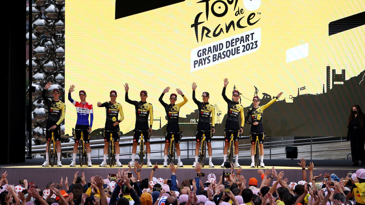 Presentación de equipos en el Tour de Francia.