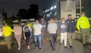 Personas capturadas por la Dijín de la Policía Nacional.