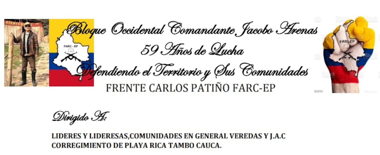 Disidencias de las Farc, de fiesta en el Tambo, Cauca