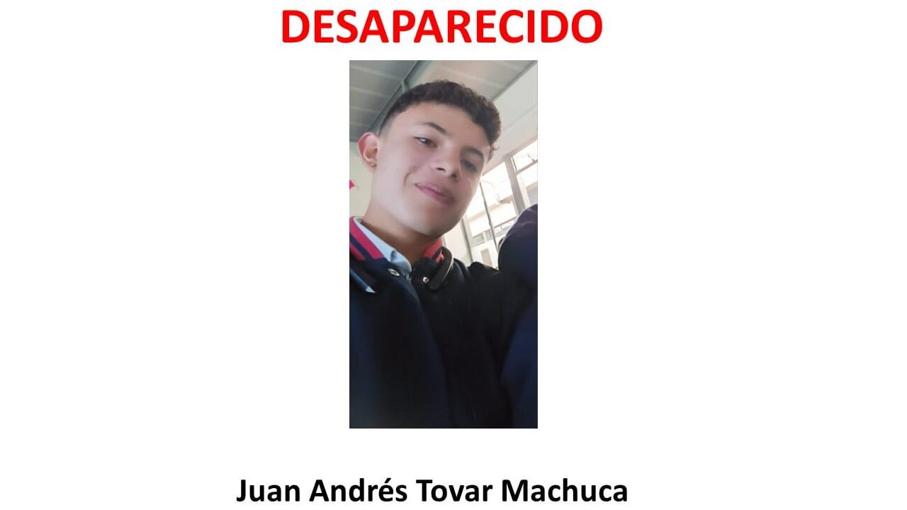 Juan Andrés Tovar Machuca, de 15 años, desapareció en Bogotá; esto se sabe del caso
