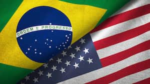 Banderas de Estados Unidos y Brasil