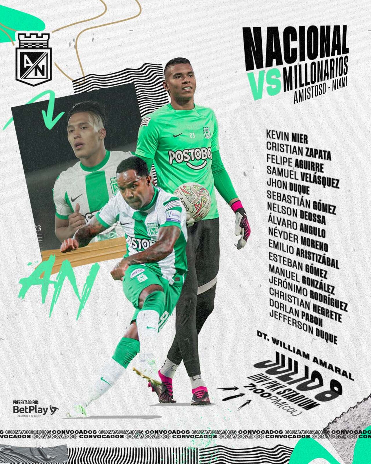 Convocados Atlético Nacional.