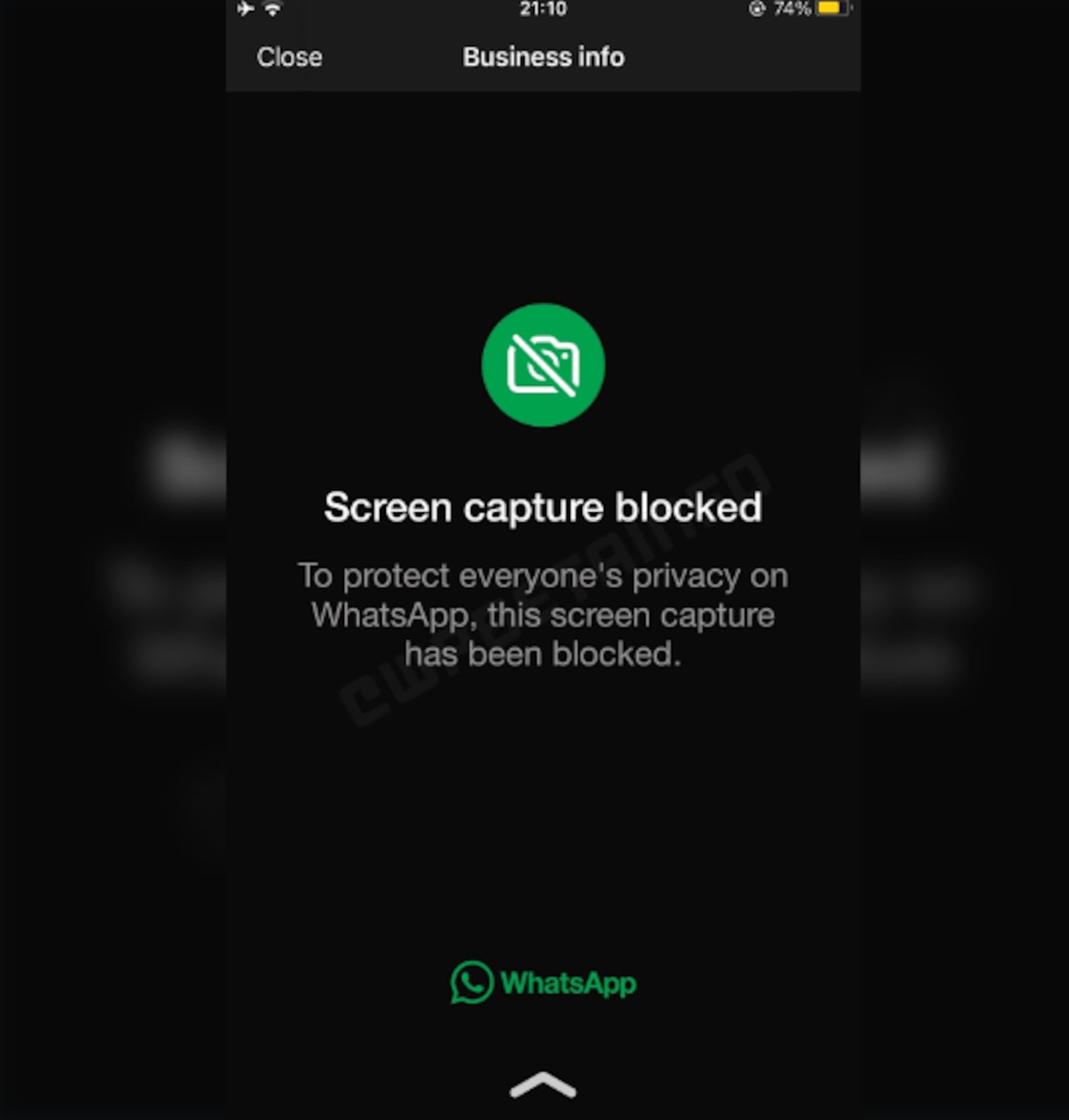 WhatsApp trabaja en la función 'Bloqueo capturas de pantalla'.