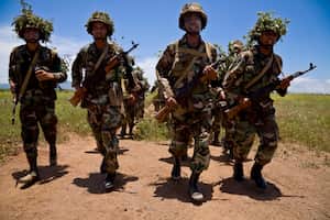Un ejercicio militar que involucra a la 1ª división de Infantería del ejército de Nicaragua, fundada directamente después del colapso de la dictadura de Somoza, y después de que la Guardia Nacional fuera disuelta en 1979.
