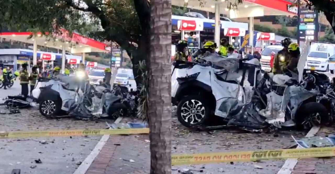 El vehículo chocó contra un objeto fijo.