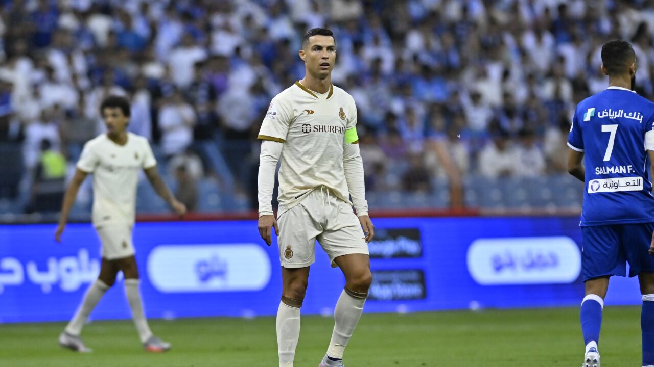 RIYADH, SAUDI ARABIA - APRIL 18: Cristiano Ronaldo of Al Nassr in action during the Saudi Pro League week 25 soccer match between Al Nassr and Al Hilal at King Fahd International Stadium in Riyadh, Saudi Arabia on April 18, 2023. (Photo by Getty Images/Mohammed Said/Anadolu Agency)