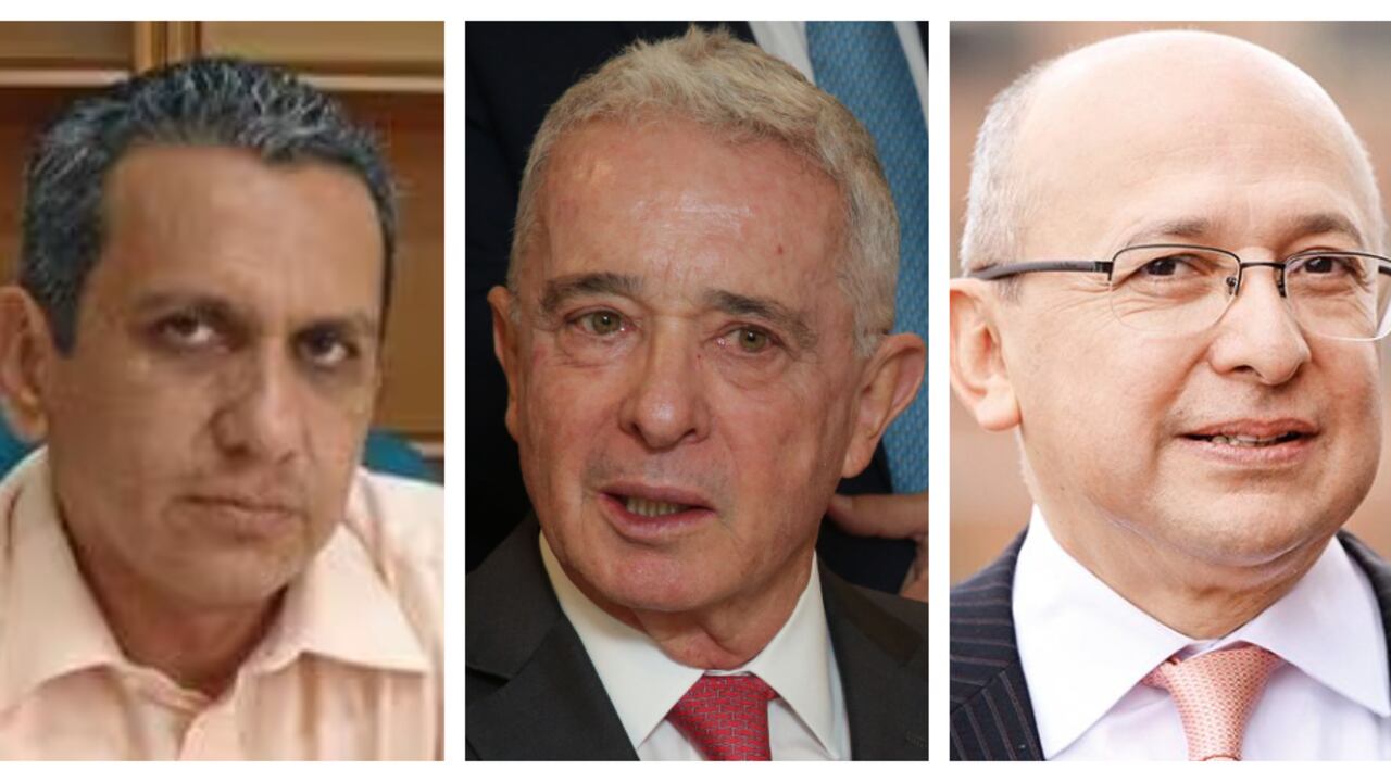 De izq. a der.: Gilberto Villarreal Pava, Álvaro Uribe y Eduardo Montealegre