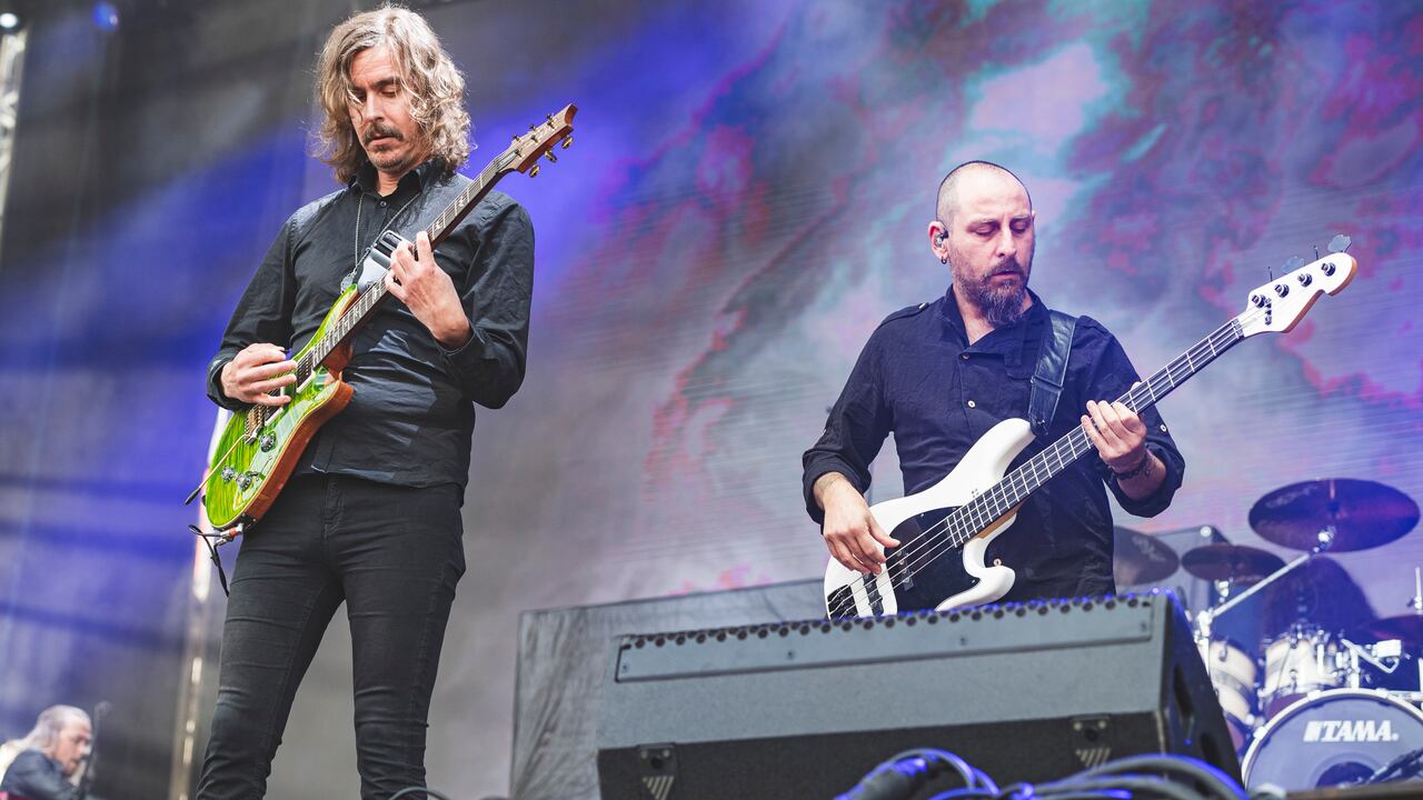 Mikael Akerfeldt y Martín Méndez de Opeth, en el Resurrection Fest de Viveiro, España.