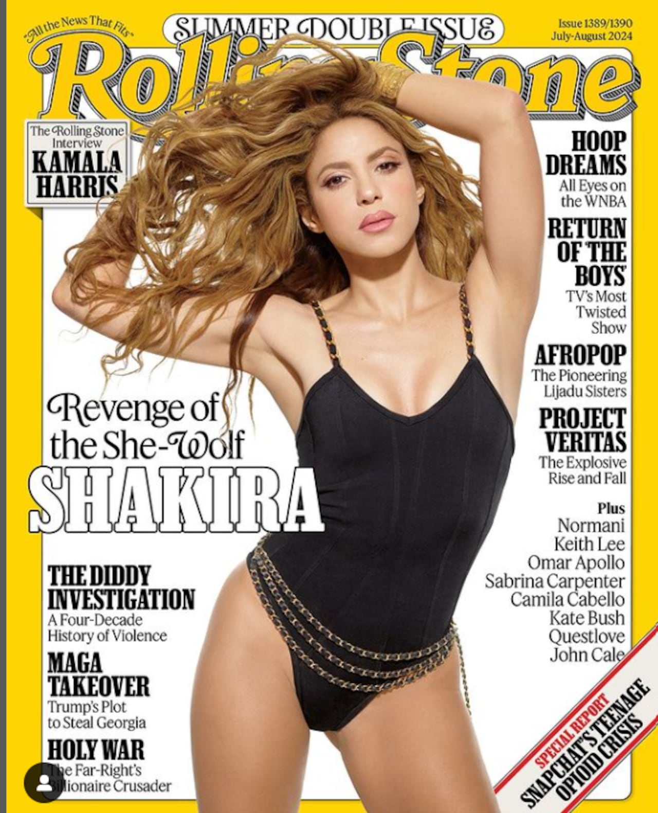 Shakira es la portada del mes de verano 2024 de la revista Rolling Stone.