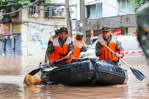 En China, han caído torrenciales lluvias que han causado inundaciones - July 5, 2023. (Photo by AFP) / China OUT
