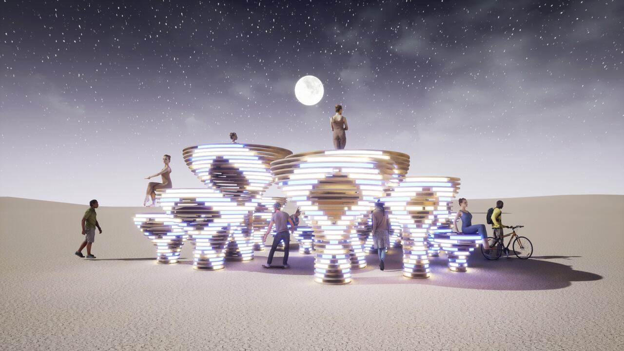 'Nebula Shroom Grove' irá  Burning Man 2024.