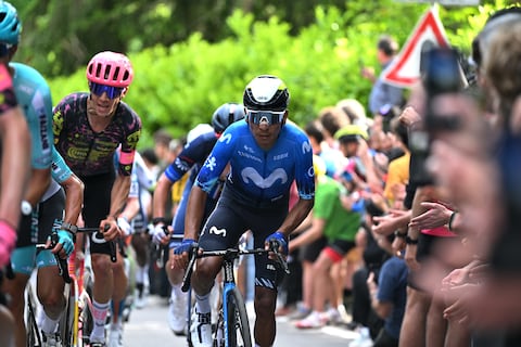 TORINO, ITALY - MAY 04: Nairo Quintana of Colombia and Movistar Team competes during the 107th Giro d'Italia 2024, Stage 1 a 140km stage from Venaria Reale to Torino / #UCIWT / on May 04, 2024 in Torino, Italy. (Photo by Dario Belingheri/Getty Images)