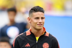 HOUSTON, TEXAS - JUNE 24: James Rodriguez of Colombia lines up prior to the CONMEBOL Copa America 2024 Group D match between Colombia and Paraguay at NRG Stadium on June 24, 2024 in Houston, Texas.   Hector Vivas/Getty Images/AFP (Photo by Hector Vivas / GETTY IMAGES NORTH AMERICA / Getty Images via AFP)