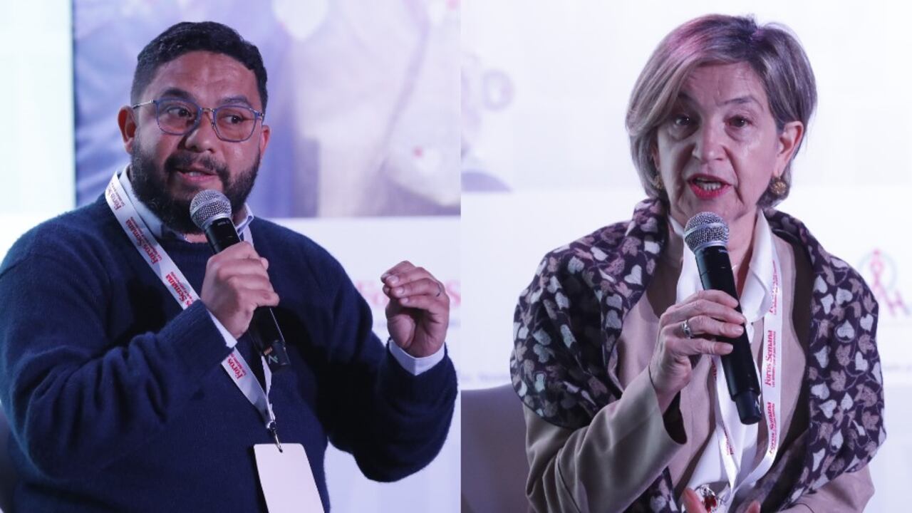 Andrés Cardona, director ejecutivo de la Fundación Ancla; y Ángela González Puche, médica epidemióloga, experta en VIH.