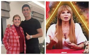 Cristiano Ronaldo junto a su madre, Dolores Aveiro, y Mhoni Vidente.