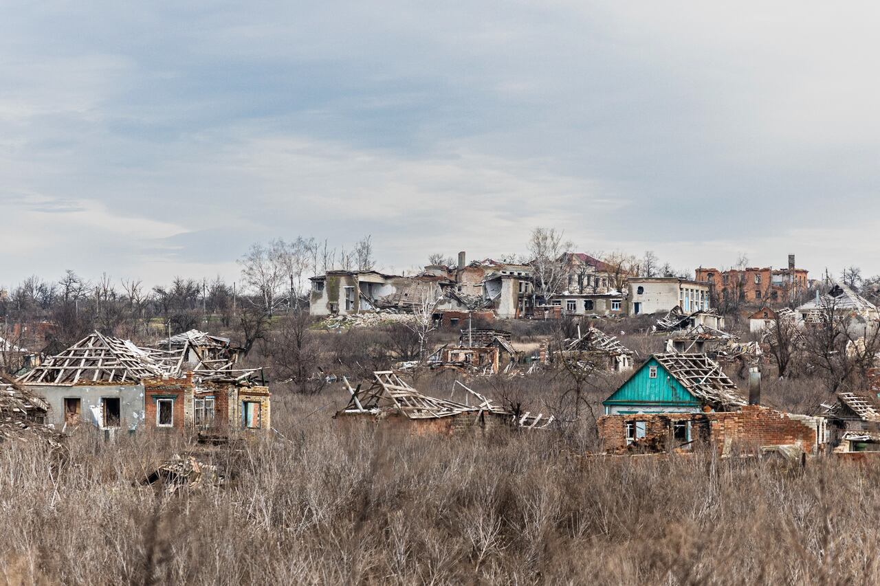 Bombardeos en Donetsk, Ucrania.