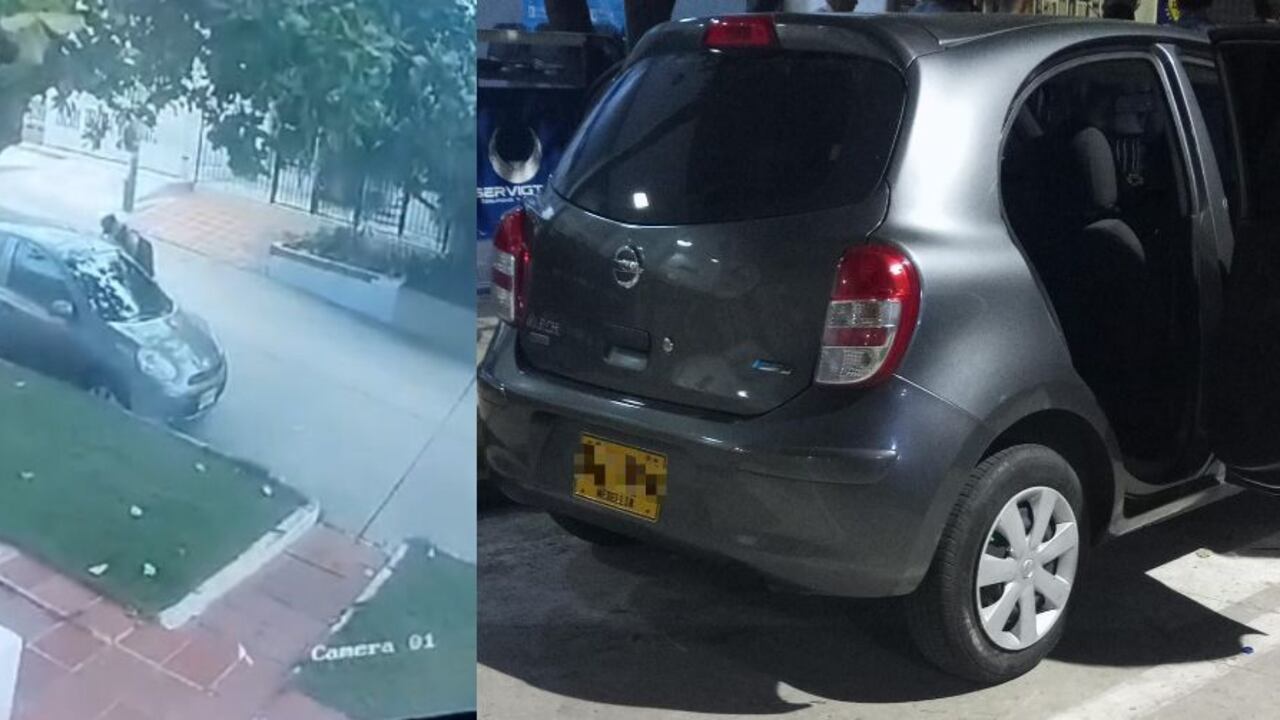 Segundo carro abandonado por falsos policías en Barranquilla.