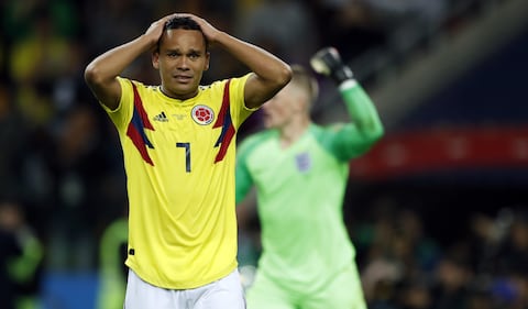 Carlos Bacca ante Inglaterra en el Mundial Rusia 2018