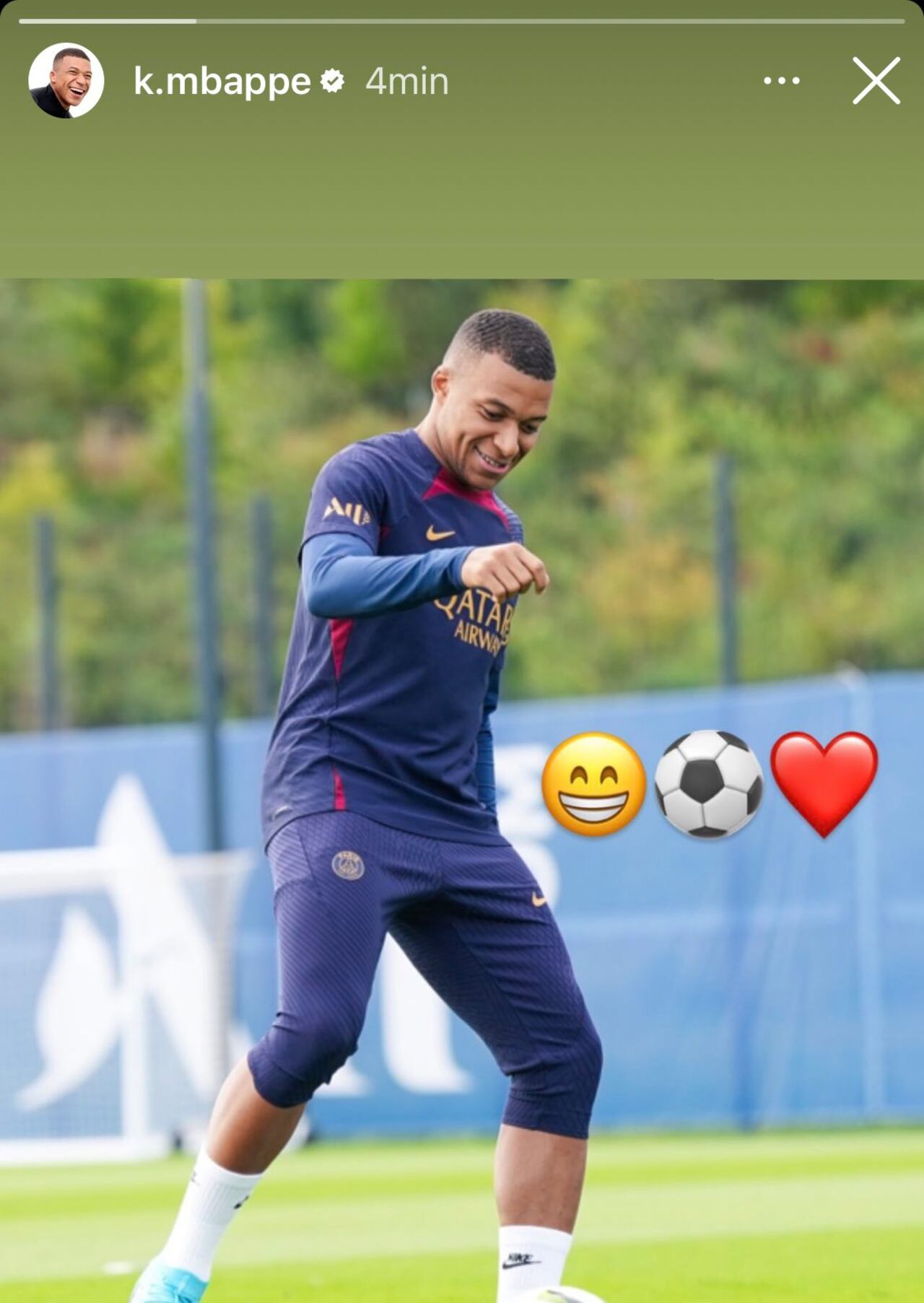 Kylian Mbappé en entrenamientos este viernes con el PSG.