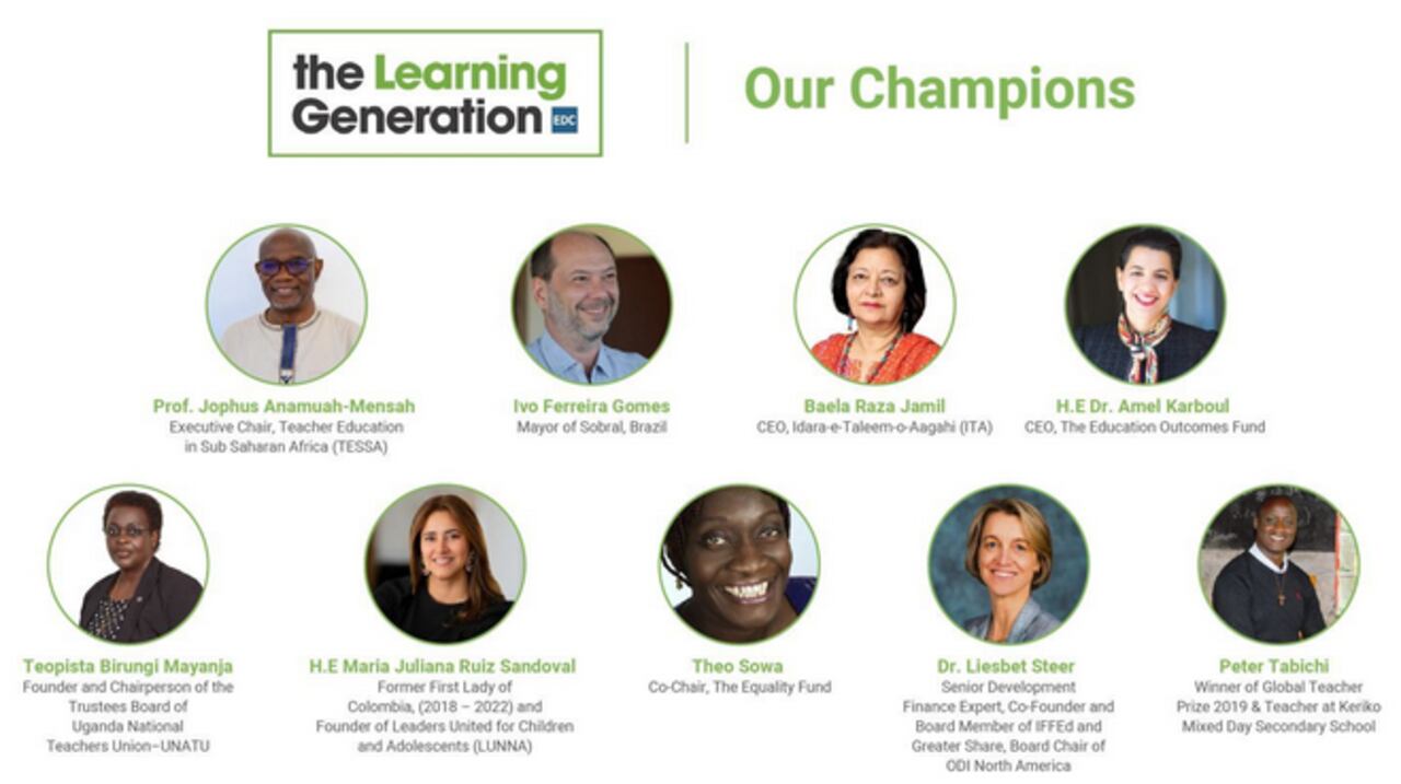 Este fue el equipo de “Champions” anunciado por The Learning Generation Initiative