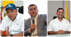 Yahir Acuña, alcalde de Sincelejo, Dumek Turbay, alcalde de Cartagena, y Hugo Kerguelén, alcalde de Montería.