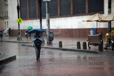Bogota faces heavy rains as part of the path of Iota's hurricane across the caribbean and the raining season in the country, in Bogota, Colombia, on November 19, 2020. (Photo by Sebastian Barros/NurPhoto via Getty Images)