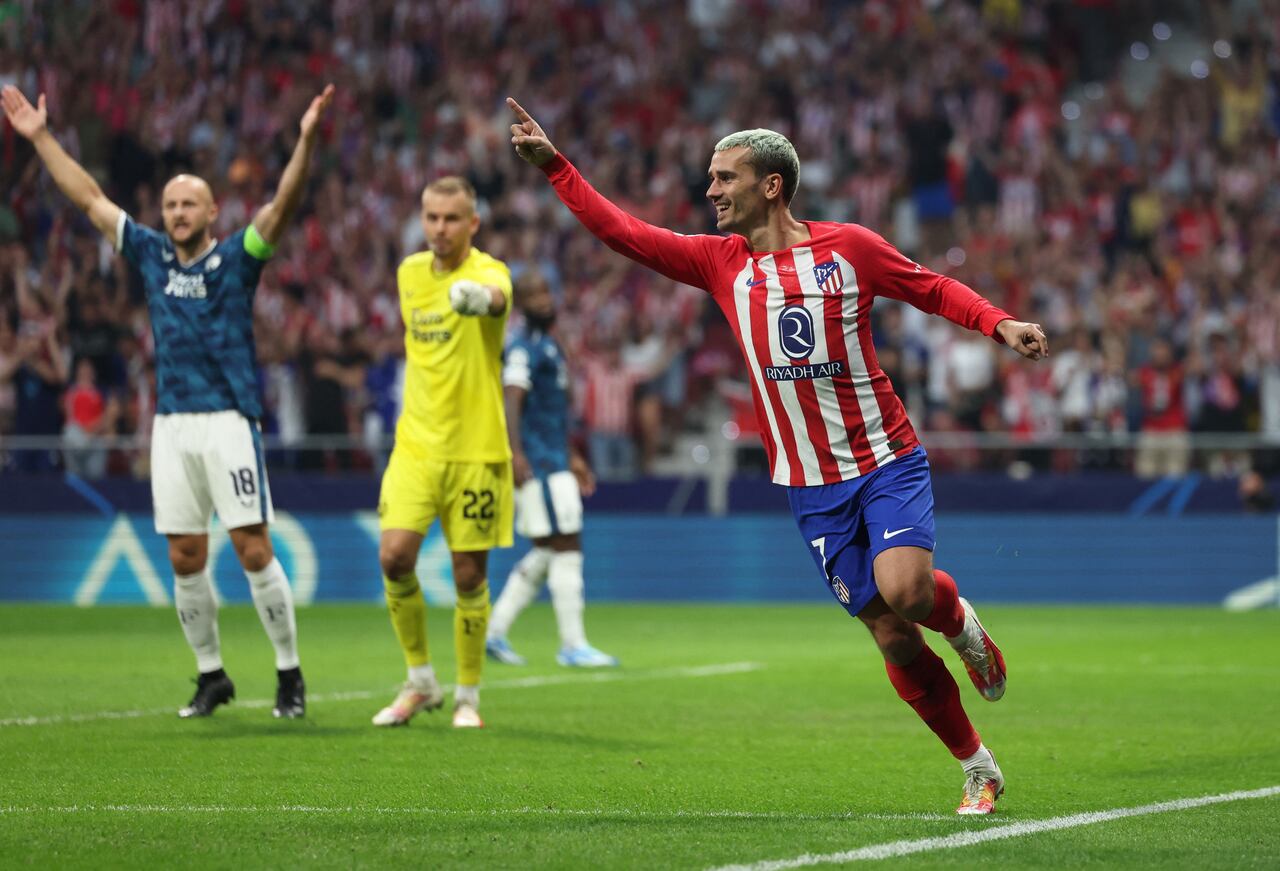 Antoine Griezmann celebra su primer gol en esta Champions League.
