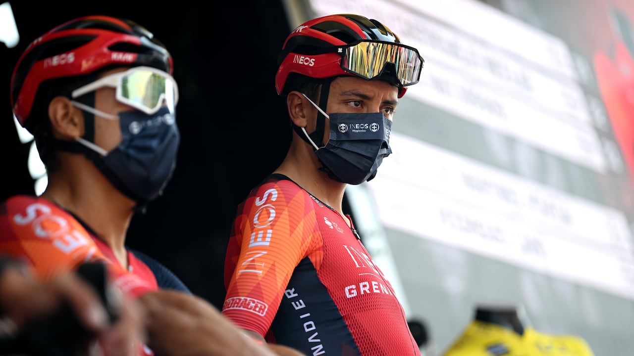CORMORANCHE-SUR-SAÔNE - JUNE 08: Egan Bernal of Colombia and Team INEOS Grenadiers prior to the 75th Criterium du Dauphine 2023, Stage 5 a 191.1km stage from Cormoranche-sur-Saône to Salins-les-Bains / #UCIWT / on June 08, 2023 in Cormoranche-sur-Saône, France. (Photo by Dario Belingheri/Getty Images)